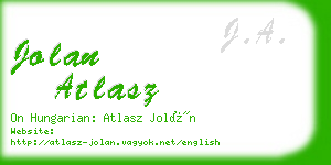 jolan atlasz business card